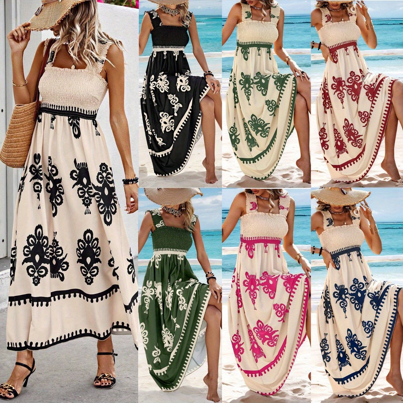 Vibrant Wrap Beach Dress for Women - Holiday-Style Print