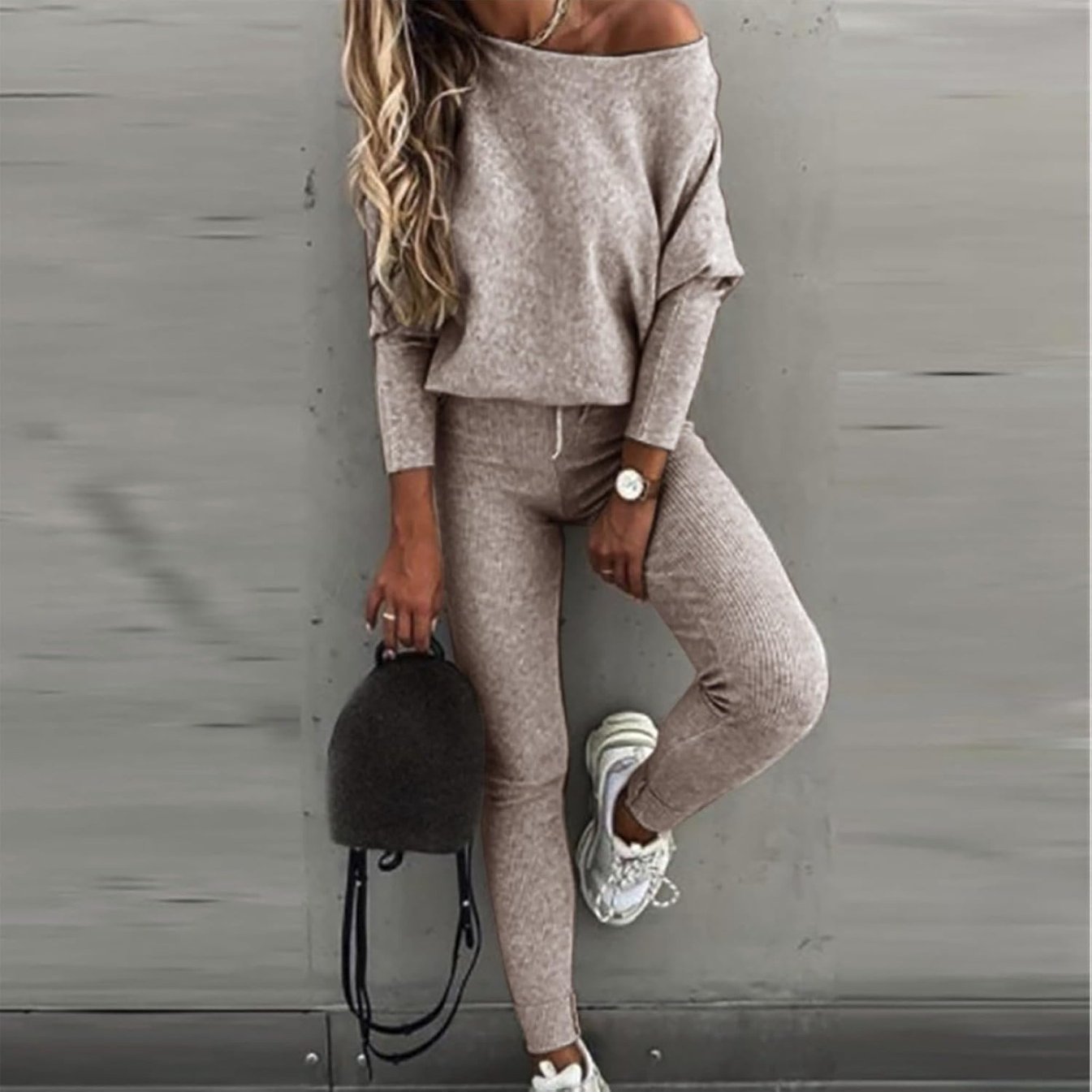 Long Sleeve Walmart Sweat Suits For Women Women's Trendy Crewneck